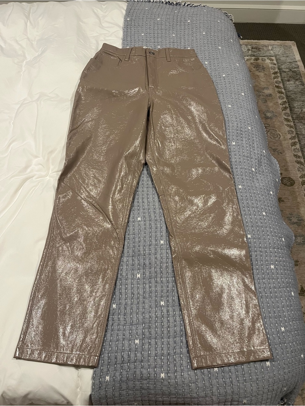 Abercrombie & Fitch Taupe High-Rise Straight Pants